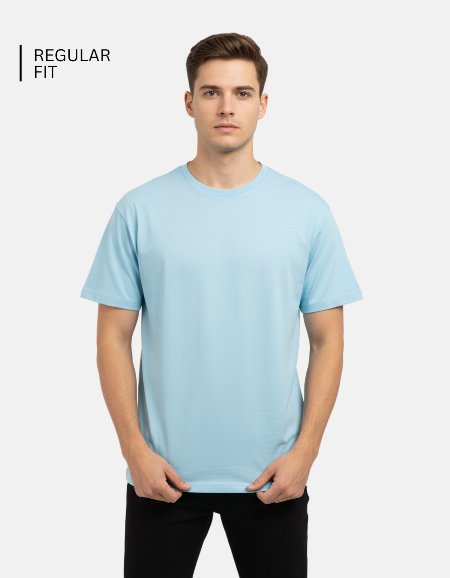 Baby Blue Solid T-Shirt