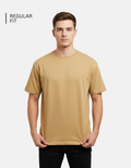 Beige Solid T-Shirt
