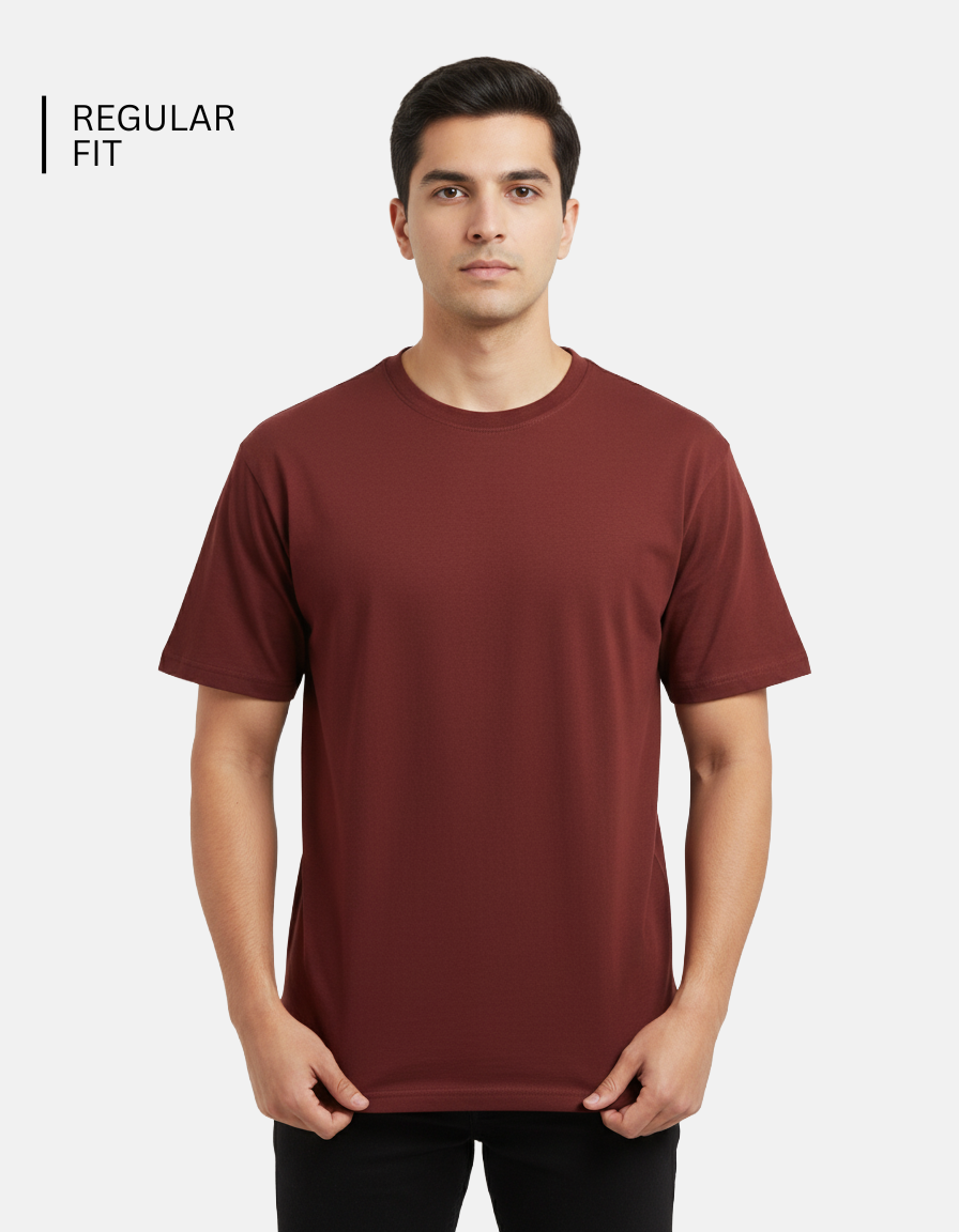 Brick Red Solid T-Shirt