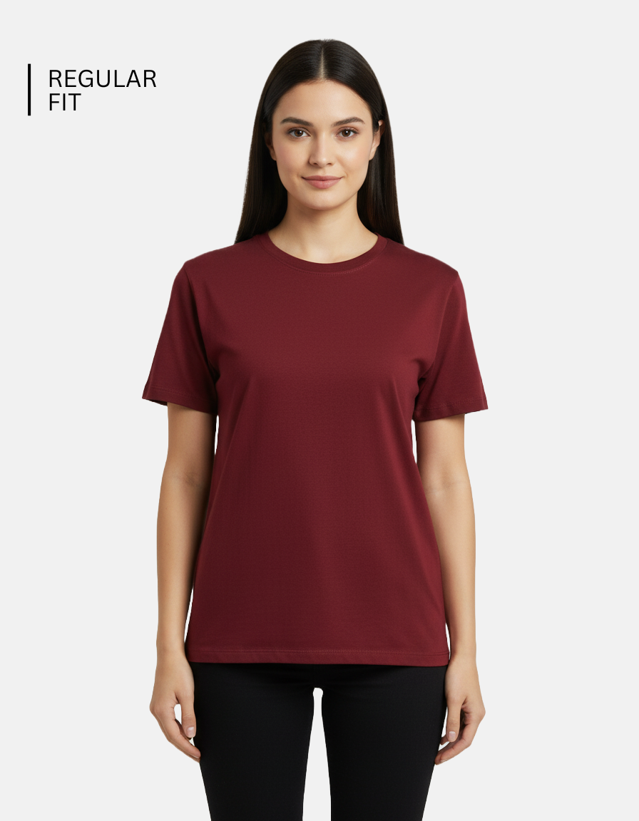 Brick Red Plain T-Shirt