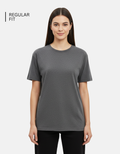 Charcoal Melange Plain T-Shirt