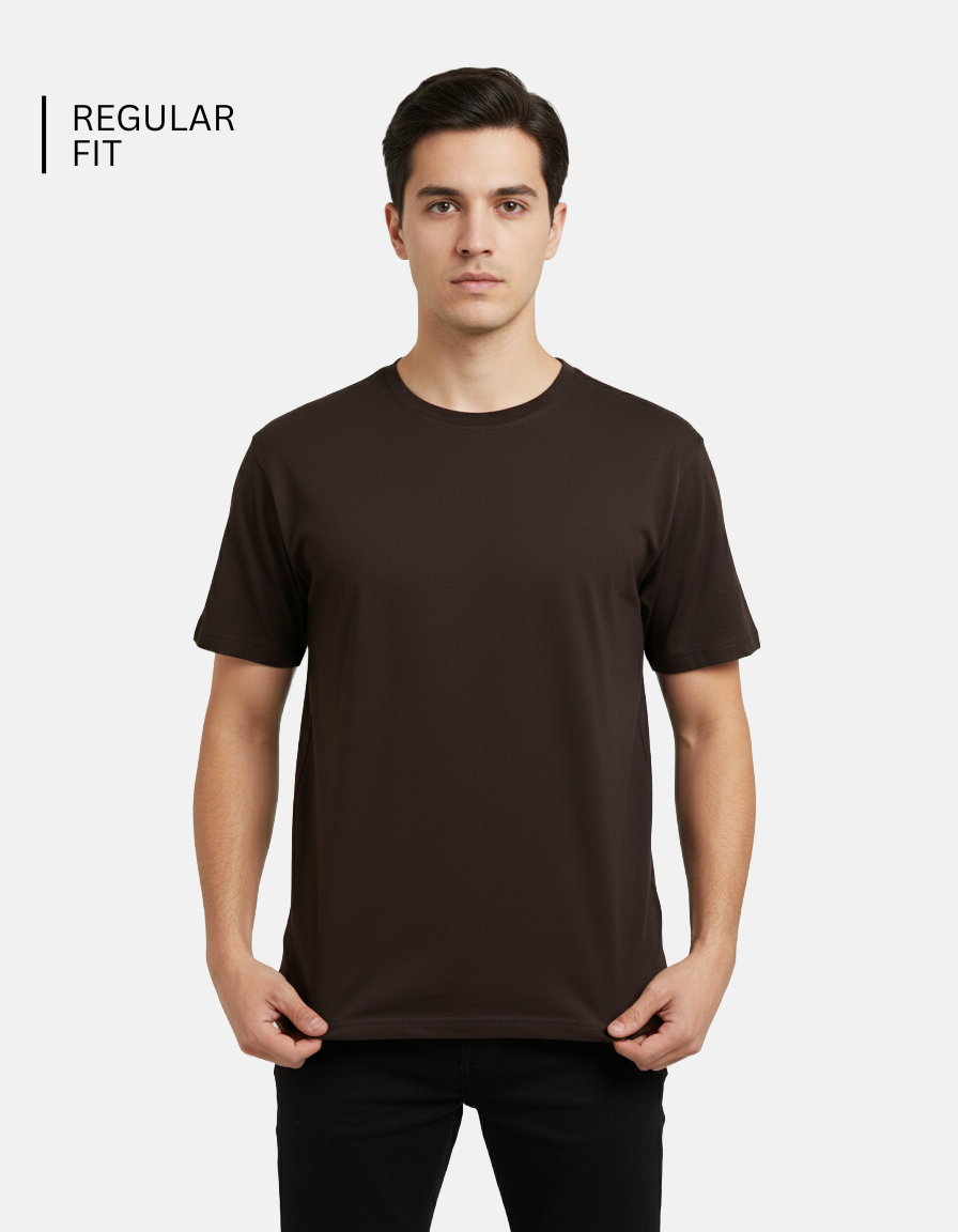 Coffee Brown Solid T-Shirt