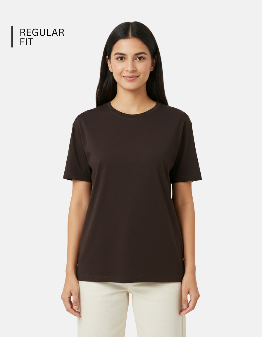 Coffee Brown Plain T-Shirt
