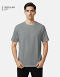 Grey Melange Solid T-Shirt