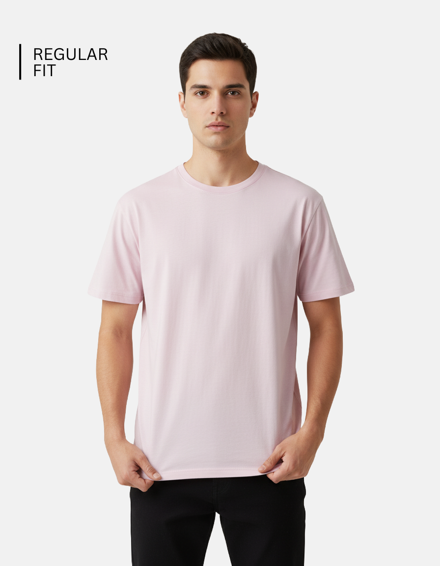 Light Baby Pink Solid T-Shirt