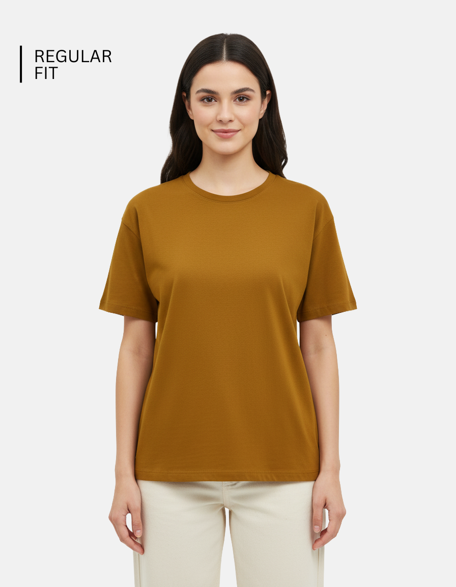 Mustard Yellow Plain T-Shirt