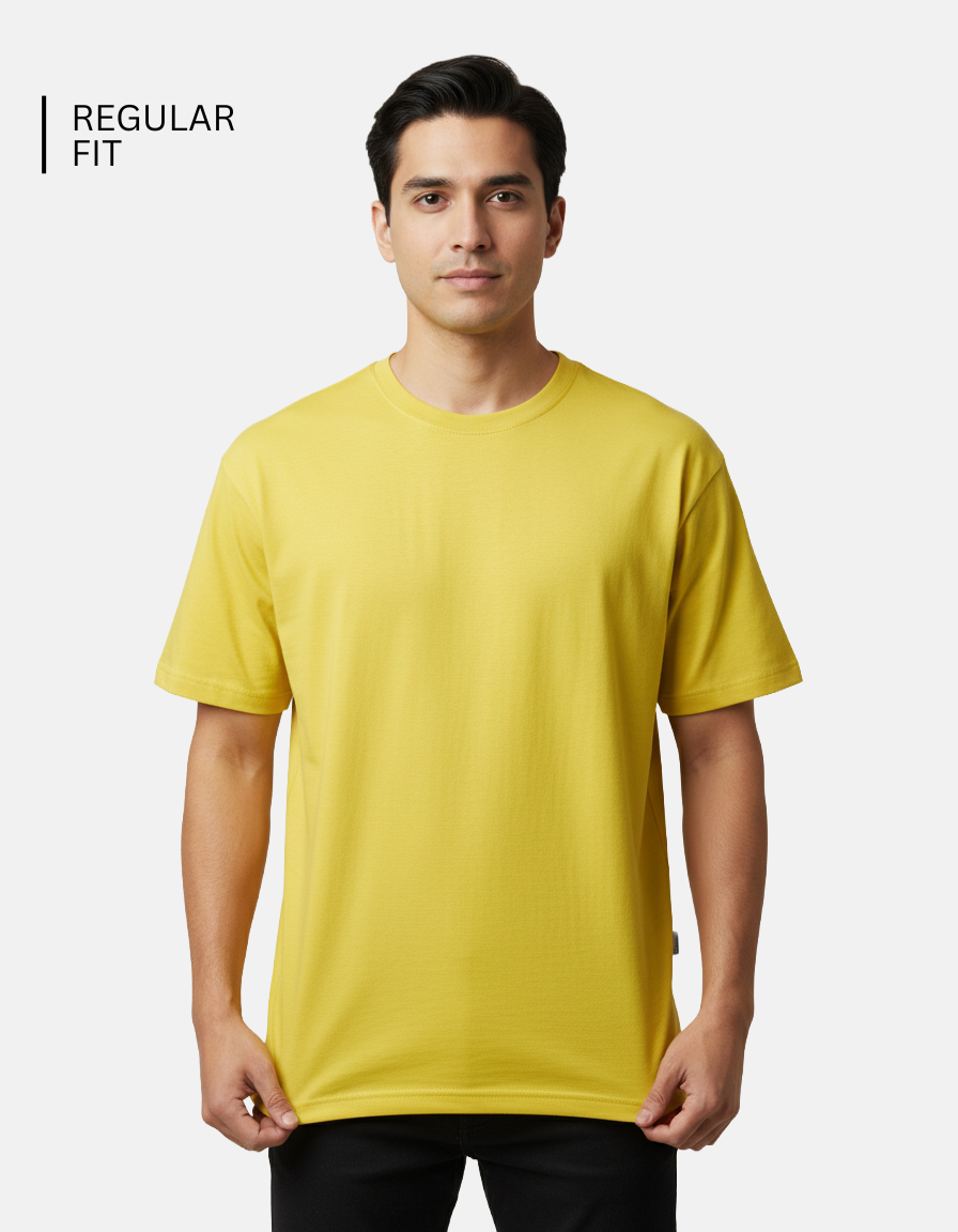 New Yellow Solid T-Shirt