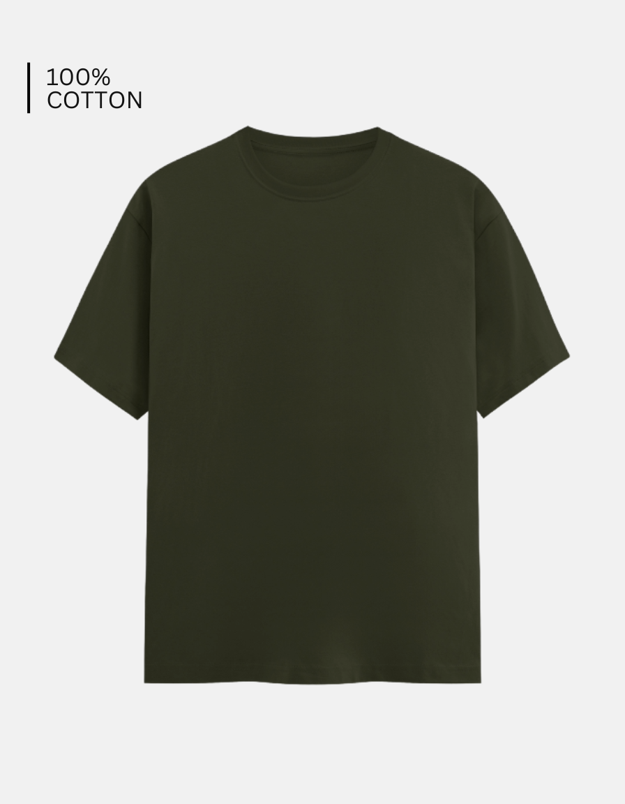 Olive Green Solid T-Shirt