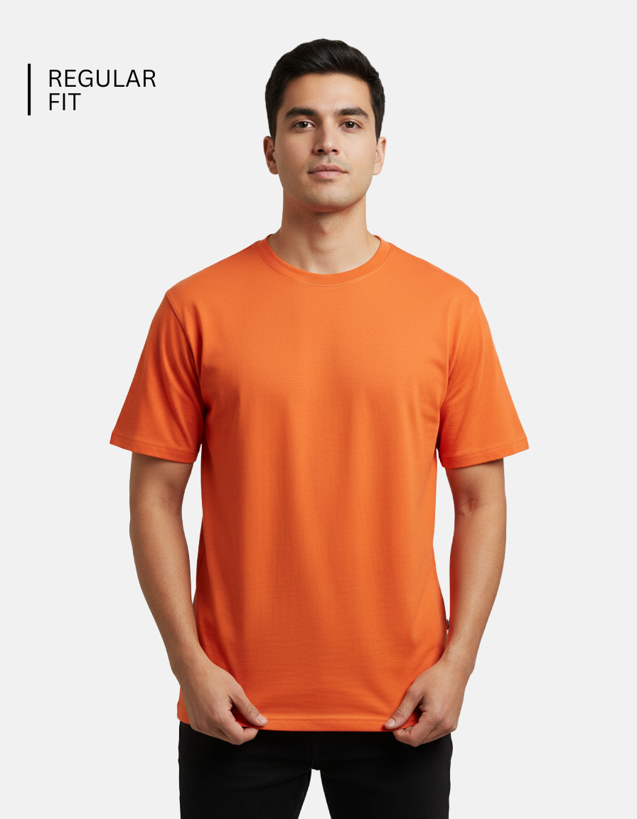 Orange Solid T-Shirt