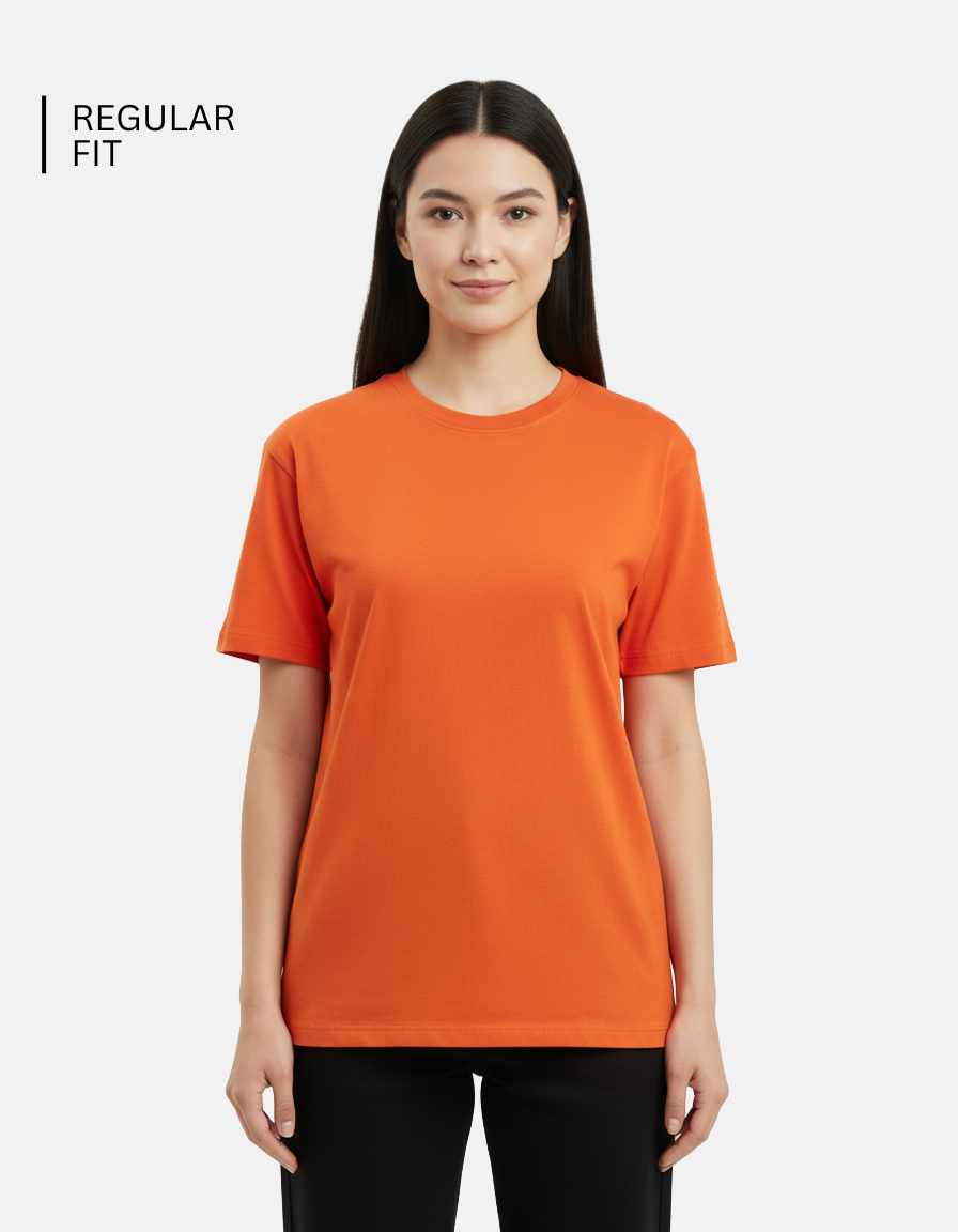 Orange Plain T-Shirt