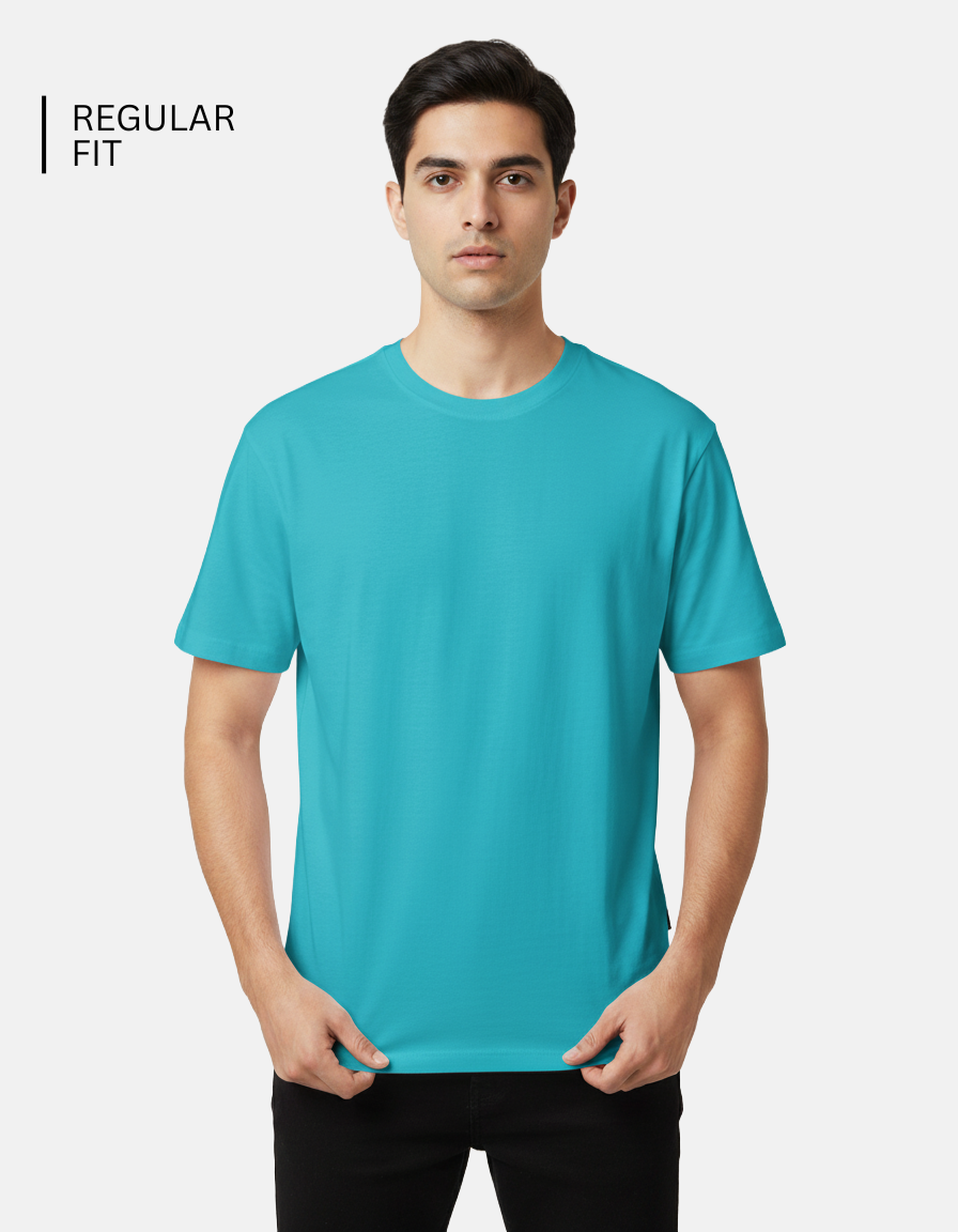 Sky Blue Solid T-Shirt