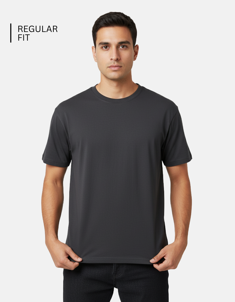 Steel Grey Solid T-Shirt