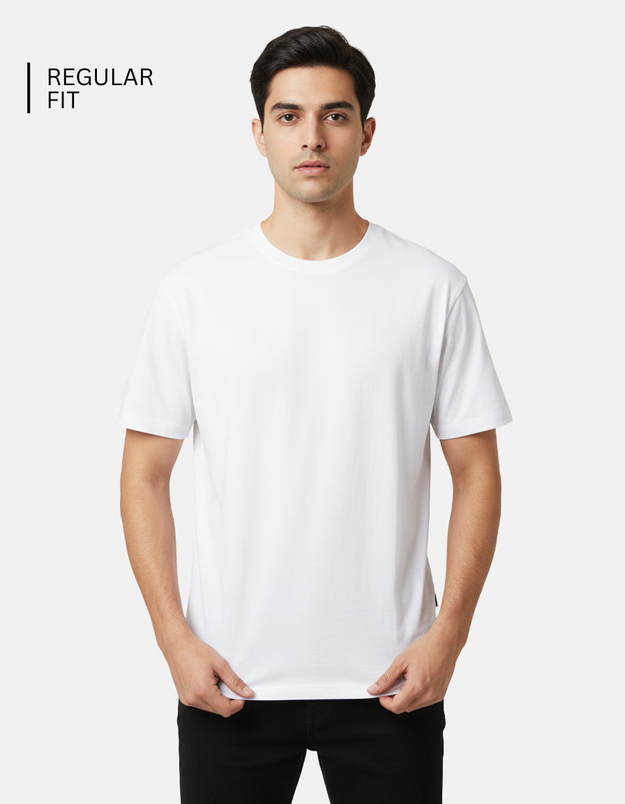 White Solid T-Shirt